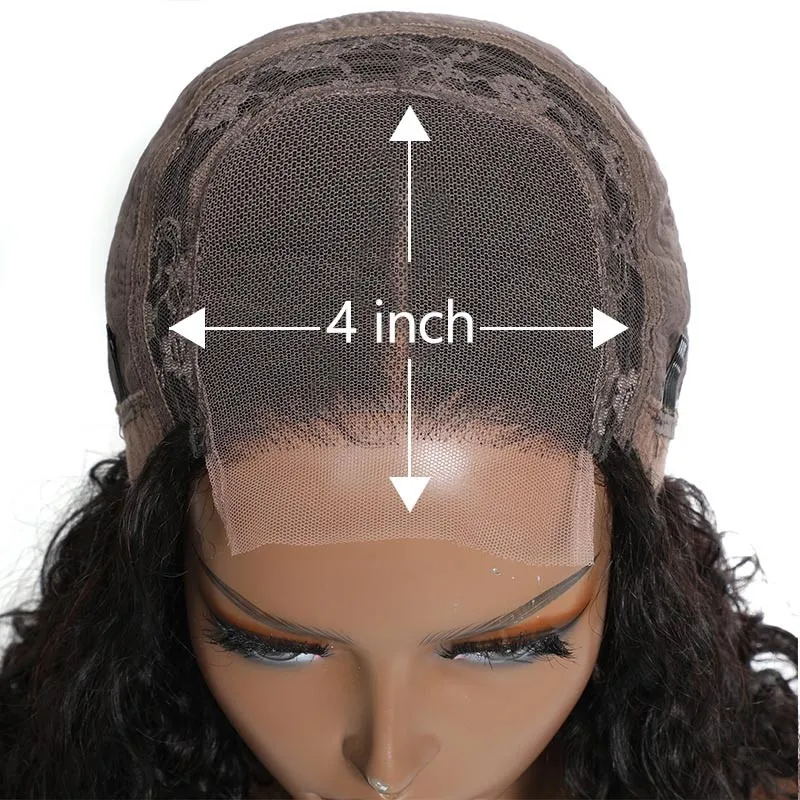 UCUVIC Spiral Curl Short Bob Wig 4X4 Lace Closure Wig Human Hair 150% Density