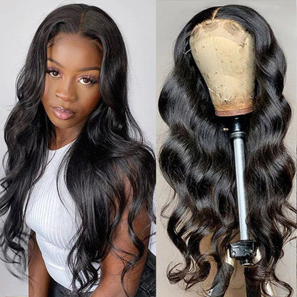 Body Wave 13x4 HD Invisible Transparent Lace Front Human Hair Wigs Bleached Knots 150% Density