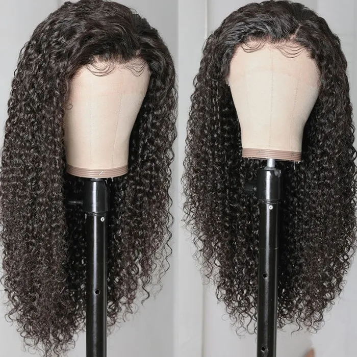 Jerry Curly Glueless Wigs 13x4 HD Transparent Lace Front Wigs 5x5 HD Lace Wig