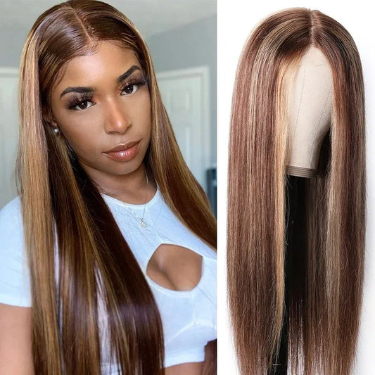 Undetectable Skin Melt Lace Wig Lace Front Wigs Long Straight Hair Perfect Honey Highlight Wig