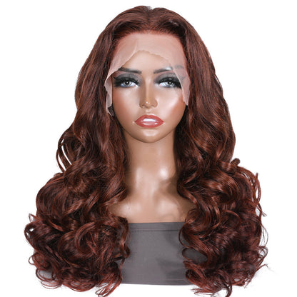 Sunber Reddish Brown Body Wave Lace Wig 13x4 Lace Front Wigs Pre-Plucked With Babyhair