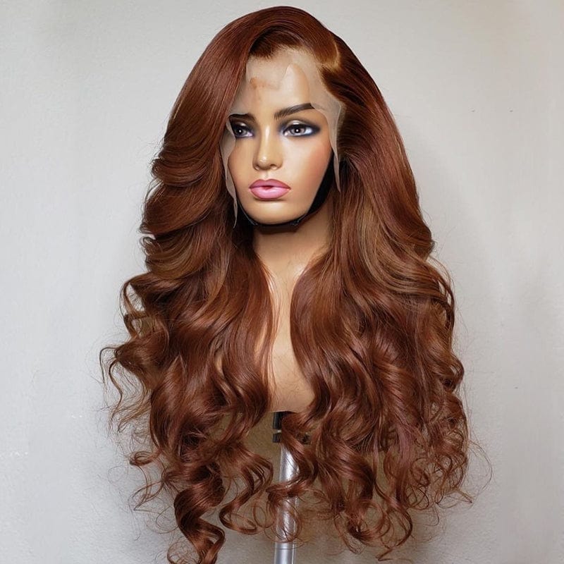 Sunber Reddish Brown Body Wave Lace Wig 13x4 Lace Front Wigs Pre-Plucked With Babyhair