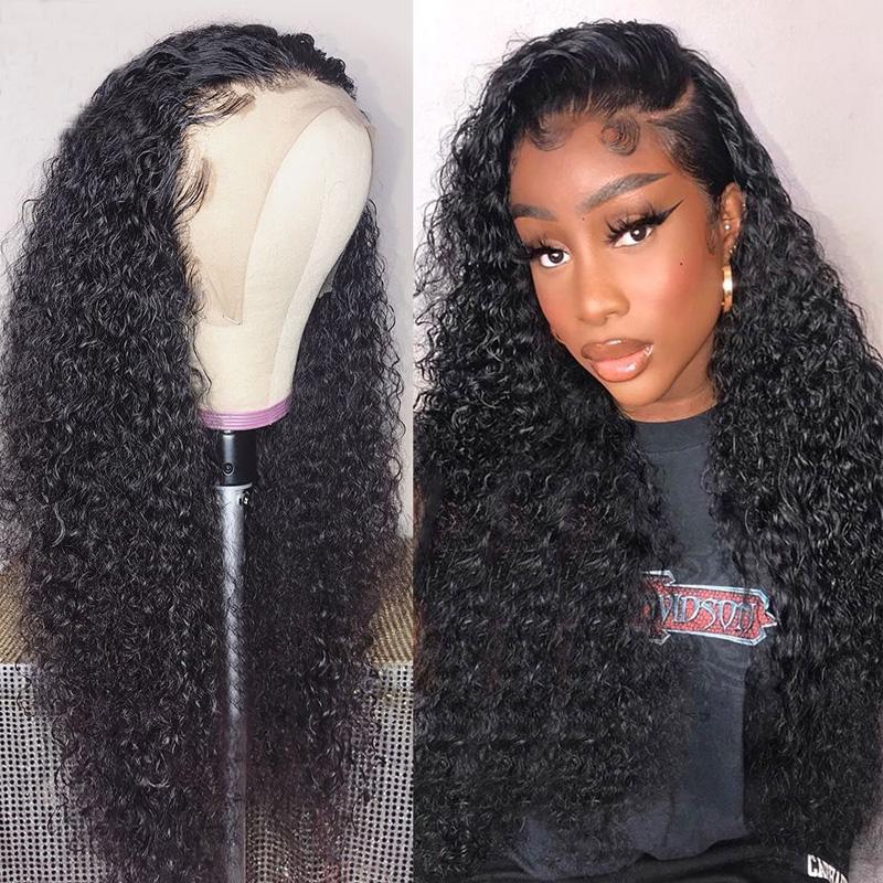 Sunber Jerry Curly Human Hair Lace Closure Wig 13*4 Lace Front Wigs