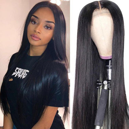 UCUVIC Silk Straight 4 By 4 Lace Closure Wigs 180% Density Human Hair Wigs