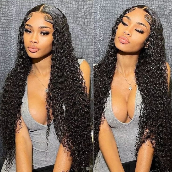 36 Inch Long Black Hair Kinky Curly HD Lace Front Wig Super Long Length Human Hair Wigs For Women