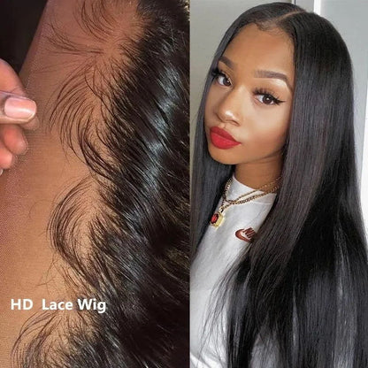 Straight Hair 13x4 HD Lace Front Wigs With Baby hair Tangle-Free Human Hair Wigs 180% Density