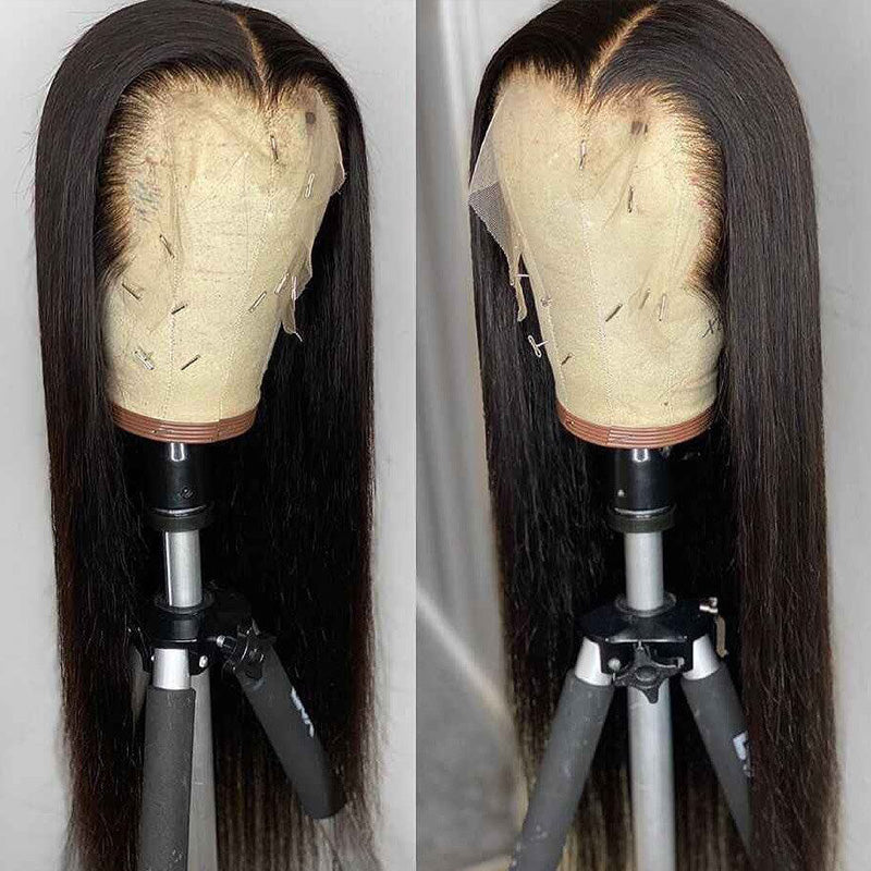 Soft and Silk Straight Wig 13x4 Transparent Lace Frontal Wigs  Human Hair Wig