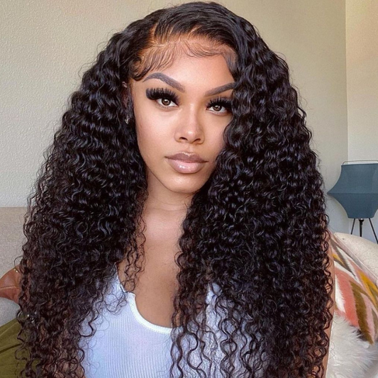 Sunber Jerry Curly Human Hair Lace Closure Wig 13*4 Lace Front Wigs