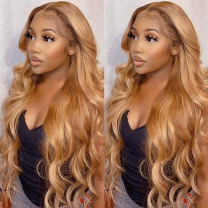 $100 OFF| Code: SAVE100 Body Wave Rich Brown Colored Lace Part Wigs