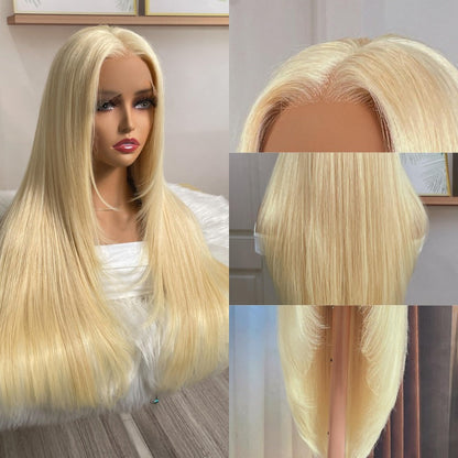 613 Hair 13x4/4x4 Hd Transparent Layered Straight Wig Blonde Butterfly Haircut Human Hair Wigs