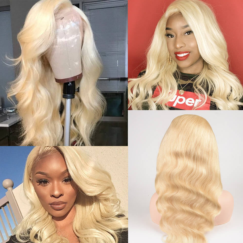 Sunber Hair 613 Color 100% Human Hair Wig Body Wave Lace Front Wigs Pre Plucked Blonde Body Wave Hair Wigs 150% Density