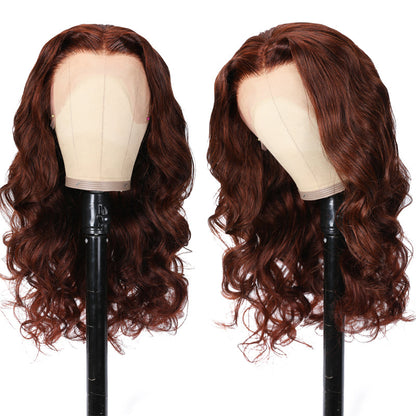 Sunber Reddish Brown Body Wave Lace Wig 13x4 Lace Front Wigs Pre-Plucked With Babyhair