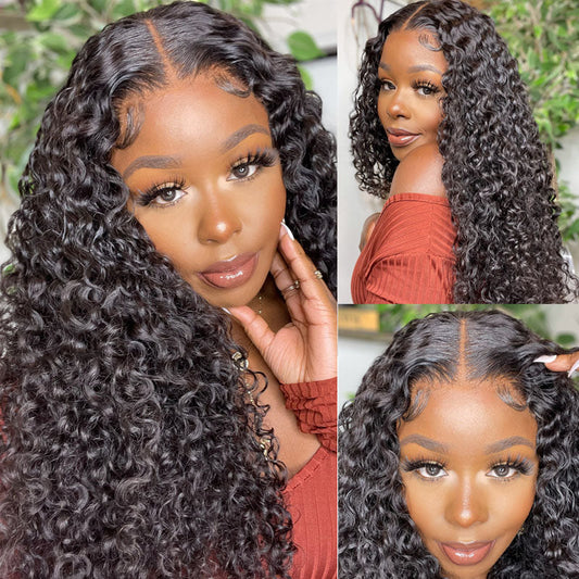 Jerry Curly Glueless Wigs 13x4 HD Transparent Lace Front Wigs 5x5 HD Lace Wig