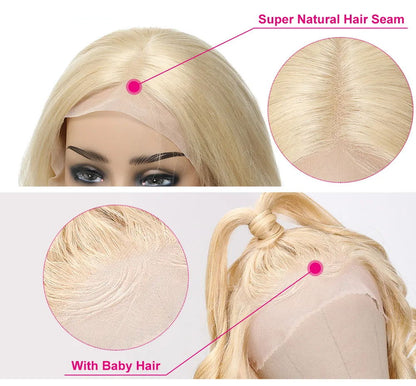 Sunber Hair 613 Color 100% Human Hair Wig Body Wave Lace Front Wigs Pre Plucked Blonde Body Wave Hair Wigs 150% Density