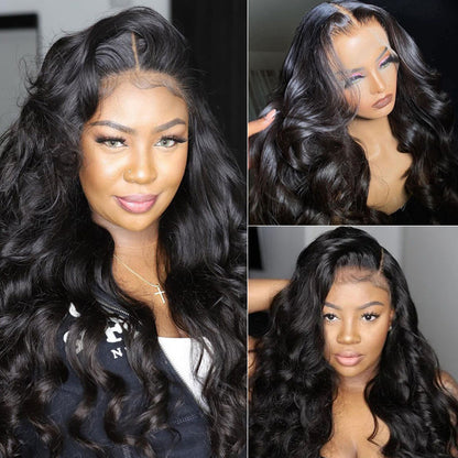 Sunber High-Quality Body Wave 13x4 Glueless HD Lace Front Wigs With Baby Hair Human Hair Wigs 180% Density