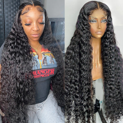Klaiyi 200% Density Jerry Curl 5x5 HD Lace Closure Glueless Wigs for Women Flash Sale