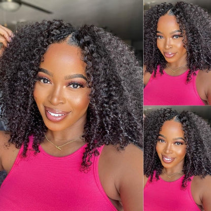 Klaiyi 4c Kinky Curly V Part Wigs Meets Real Scalp No Leave Out Upgraded Upart Glueless Wigs Flash Sale