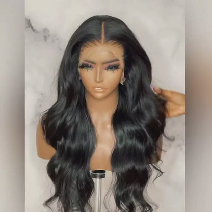Body Wave 13x4 HD Transparent Lace Front Wig Real Human Hair Wig Natural Hairline With Baby Hair-Geeta Hair