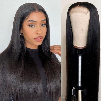 UCUVIC Silk Straight 4 By 4 Lace Closure Wigs 180% Density Human Hair Wigs