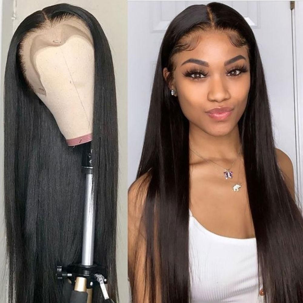 Soft and Silk Straight Wig 13x4 Transparent Lace Frontal Wigs  Human Hair Wig