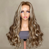 Sunber Mix Highlight Brown Loose Wave 13 By 4 Lace Frontal Human Hair Wigs