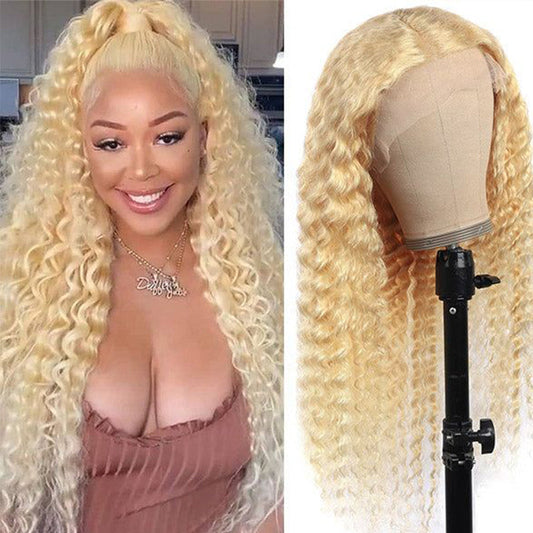 613 Blonde Loose Deep Wave Lace Front Wig Pre-Plucked Human Hair Wigs