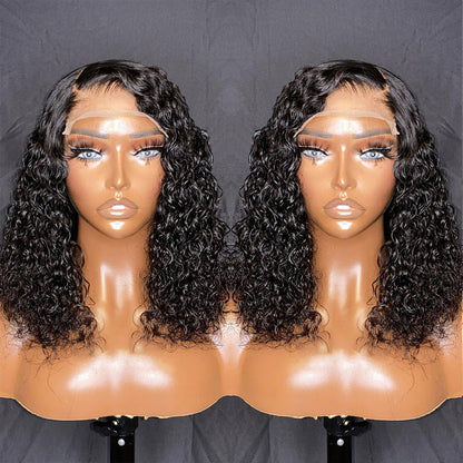 Sunber Wet And Wavy 5x5 HD Lace Closure Wig Short Bob Water Wave Human Hair Wig