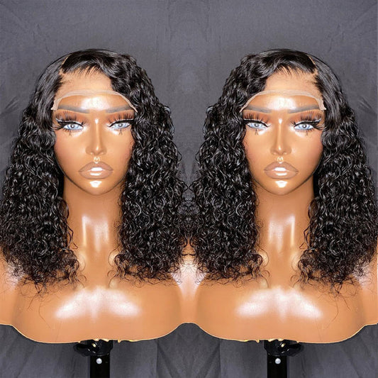 Sunber Wet And Wavy 5x5 HD Lace Closure Wig Short Bob Water Wave Human Hair Wig