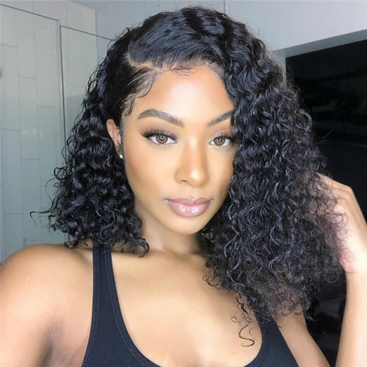 Sunber Wet And Wavy 5x5 HD Lace Closure Wig Short Bob Water Wave Human Hair Wig