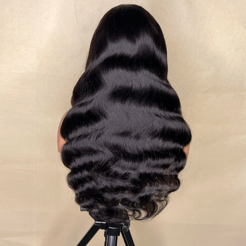 Sunber Blonde Highlights Body Wave 13x4 Lace Front Wig With Skunk Stripe Hair